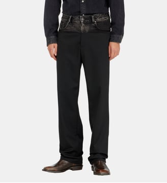 Pantalon avec sections en denim et tailleur Diesel