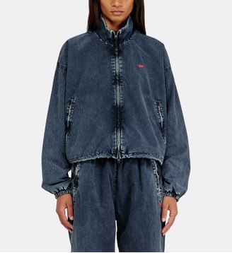 Veste coupe-vent en taslan acid-washed - Diesel - Bleu foncé