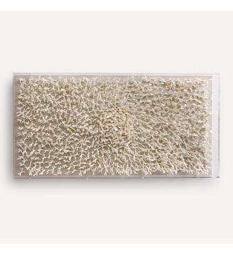 Art mural en papier mâché sous plexiglass - AM.PM - Blanc