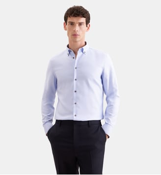 Chemise d'affaires 1/1 Slim Col boutonné - Seidensticker - Bleu