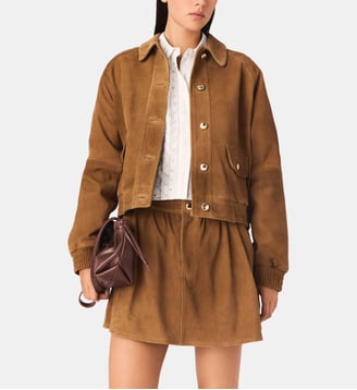 Blouson en daim - Maje - Camel