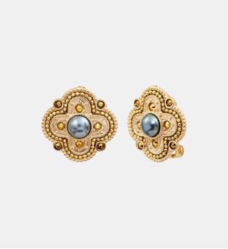 Boucles d'oreilles fines clips   - Positano - Satellite - Blanc
