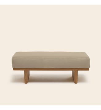 Banc ANCA  Bois et tissu naturel - Madura - Velours beige chic