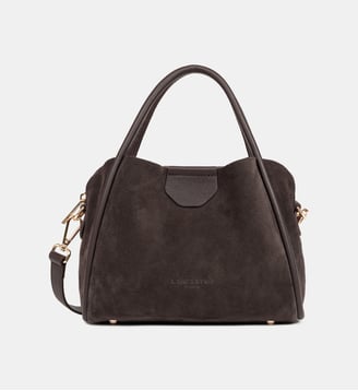Petit sac à main Suède Ida en cuir - Lancaster - Marron