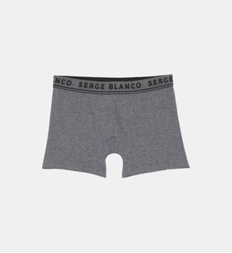 Pack de 3 boxers en coton uni - Serge Blanco - Gris chine