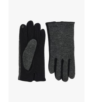 gants Isaac en laine - Agnès b. - Chiné gris foncé