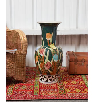 Grand vase en céramique Edmond N°200- Produit chiné - Debongout - Vert