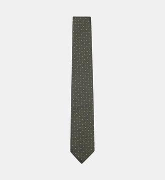 Cravate soie mélangée motif jacquard - BOSS - Vert