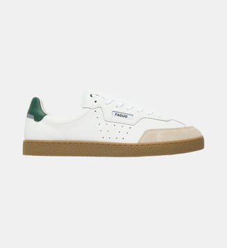 Baskets basses en cuir - Faguo - Blanc et vert
