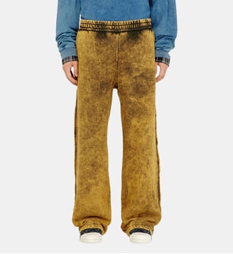 Pantalon de survêtement acid wash à bords bruts - Diesel - Marron clair