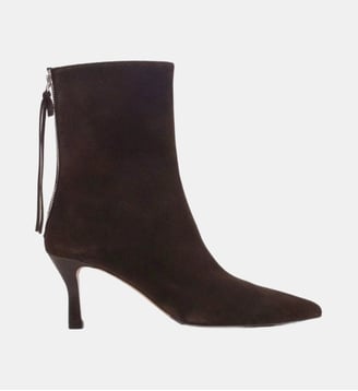 Bottines zippées en suède - Maje - Marron foncé