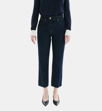 Pantalon come2 - Motif uni - Coton - Coupe droite - Caroll - Bleu denim