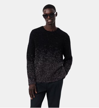 Pull jacquard dégradé métallisé - Lacoste - Noir