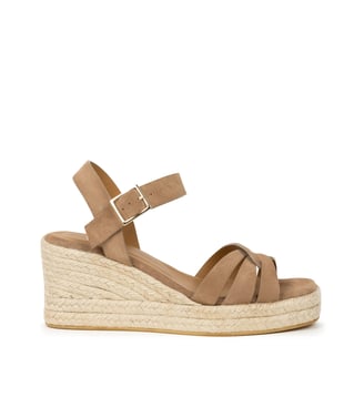 Espadrilles Hisa Cuir Suédé - Bobbies - Camel