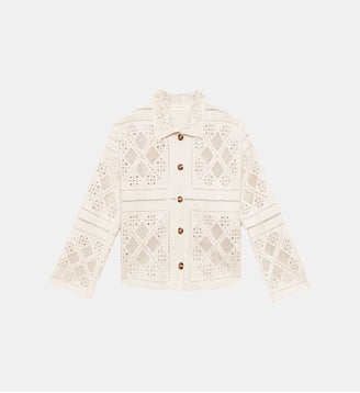 Veste col chemise imprimé graphique VALIA - La Petite Etoile - Écru