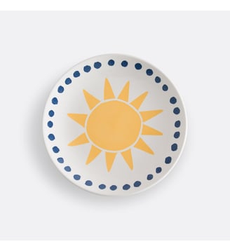 Lot de 4 assiettes dessert motif - La Redoute Interieurs - Jaune et bleu