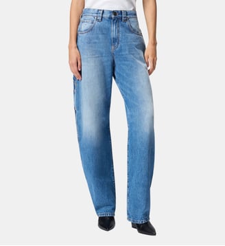 Jean ballon avec détails esprit workwear - Pinko - Lavage moyen