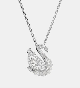 Pendentif Swan, Cygne, Blanc - Swarovski - White et rrhodium plated
