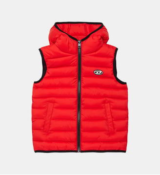 Veste matelassée avec logo imprimé - Diesel Kids - Rouge
