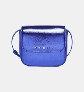 Sac bandoulière avec rabat frontal - Marni - Bluette