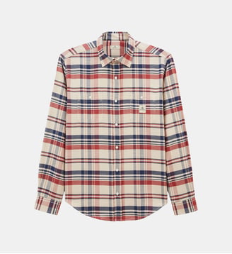 Chemise Charles en coton à carreaux - Serge Blanco - Rouge et bleu