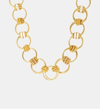 Collier anneaux   doré à l'or fin - Alicudi - Satellite - Blanc