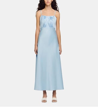 Robe longue satinée - Sandro - Ciel