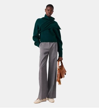 Pantalon tailleur large avec plis Maje