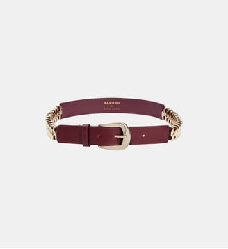 Ceinture en cuir et métal Sandro