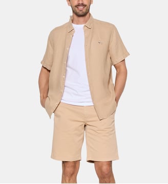 Chemise en lin LINO manches courtes - Chevignon - Beige