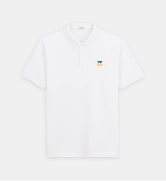 Polo manches courtes avec broderie cerises jaunes Serge Blanco