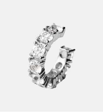 Boucle d’oreille épaisse en argent 925 avec topaze blanche - Aristocrazy - Argenté