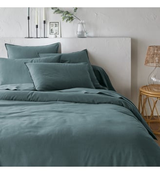 Housse de couette, flanelle coton, Clara - La Redoute Interieurs - Bleu pétrole