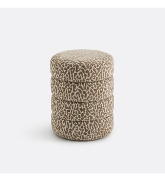Pouf bouclette motif léopard - La Redoute Interieurs - Imprimé animalier