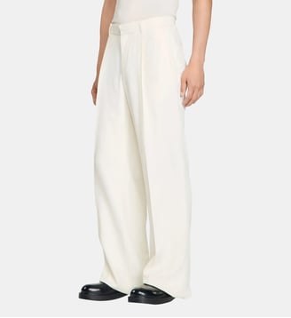 Pantalon large en viscose fluide - Sandro - Blanc