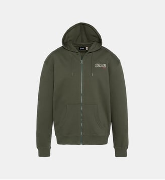 Sweatshirt à capuche zippé - Schott - Kaki