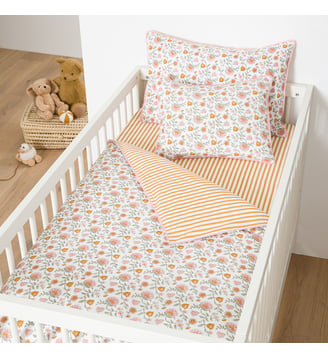 Housse de couette bébé en coton lavé - La Redoute Interieurs - Écru et jaune