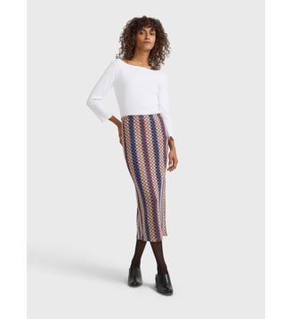 jupe midi en jersey tricoté - Agnès b. - Multicolore