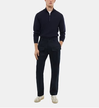 Pantalon cargo en twill de coton - Fursac - Marine