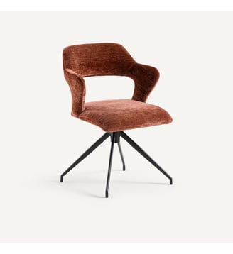 Fauteuil de table pivotant en velours - AM.PM - Acajou cuivré