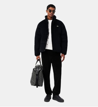 Sweatshirt molleton bande rayée - Lacoste - Blanc
