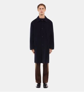 Manteau droit en laine - Fursac - Marine