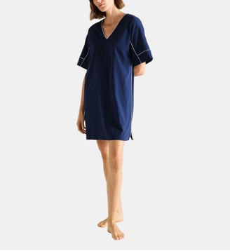Chemise de nuit courte col v en jersey - Laurence Tavernier - Nuit