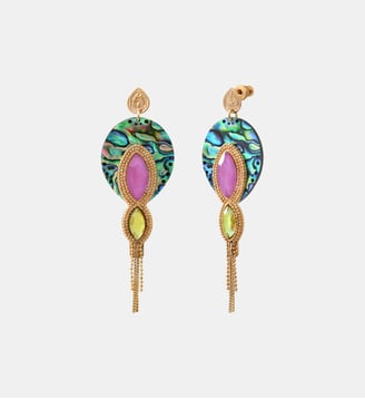 Boucles d'oreilles pendantes percées   - Mindoro - Satellite - Bleu irisé