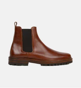 Boots Chelsea Fargo en cuir - Bobbies - Châtaigne