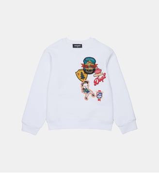Sweat-shirt col rond avec logo - Dsquared2 - Blanc