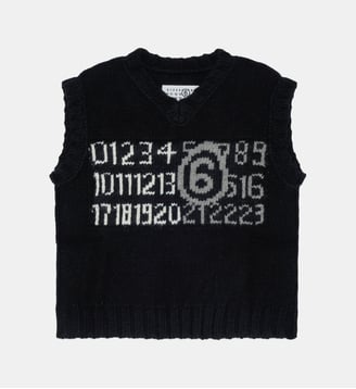 Gilet en maille sans manches avec logo MM6 Maison Margiela