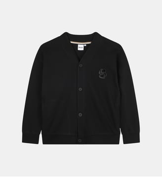 Cardigan con chiusura a bottone - BOSS Kidswear - Black
