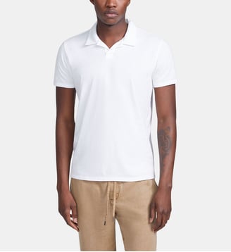 Polo en coton flammé L'Essentiel - Ikks - Blanc