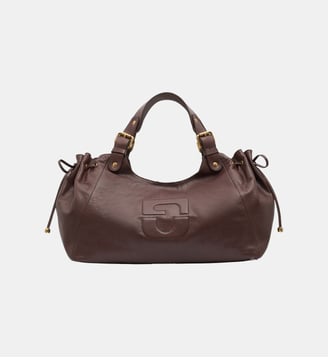 Sac à main en cuir effet froissé - CHIARA GD - Gerard Darel - Marron